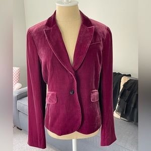 Adec2 by Philippe Adec berry colored velvet blazer jacket
